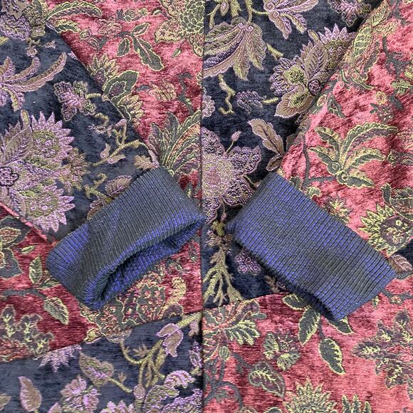 Mary Lynn O'Shea Sz M Art To Wear Handmade Floral Woven Tapestry Jacket Blazer - Picture 13 of 16